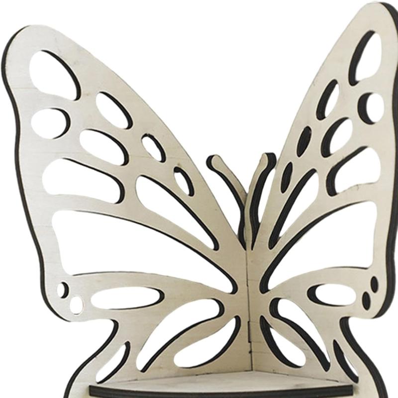 Butterfly Decor Storage Rack Wall Decor Wooden Display Shelf Butterfly Hanging Wall Organizer