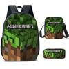 Minecraft Printed Cartoon Backpack Student Schoolbag Shoulder Bag Bag Pencil