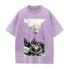 Anime Berserk Guts And Griffith Graphic T Shirt Men Short Sleeve Clothing Oversized Tshirt Washed Cotton Tee Harajuku T-shirt
