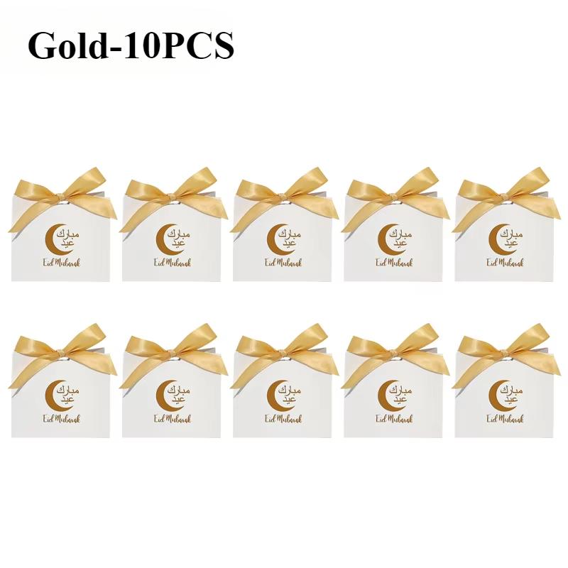 1-40PCS Moon Print Paper Gift Bags Reusable Candy Tote for Ramadan Christmas Valentine's Day Multi-Purpose Shopping Bags