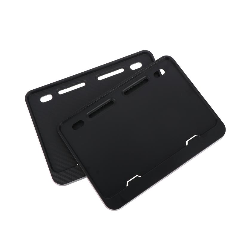 1Pcs Car License Plate Hollow Solid Double-Layer Motorcycle License Plate Frame Carbon Grain Resin License Plate Frame