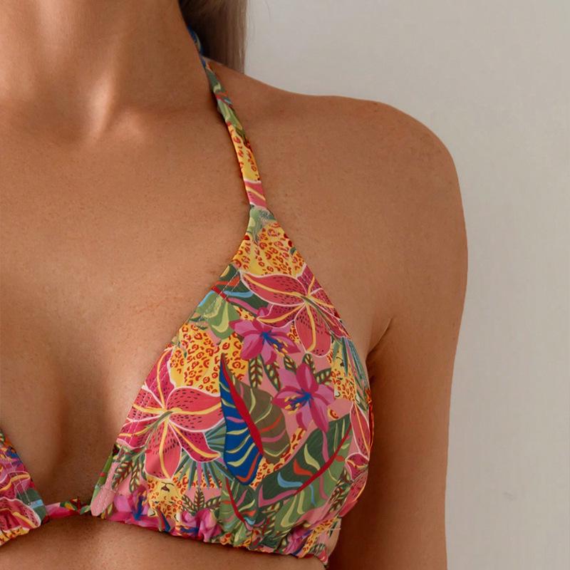 2025 Evropský a Americký Tisk Dámské Plážové Bikiny - Sexy, Dvoudílné Plavky pro Horké Prameny