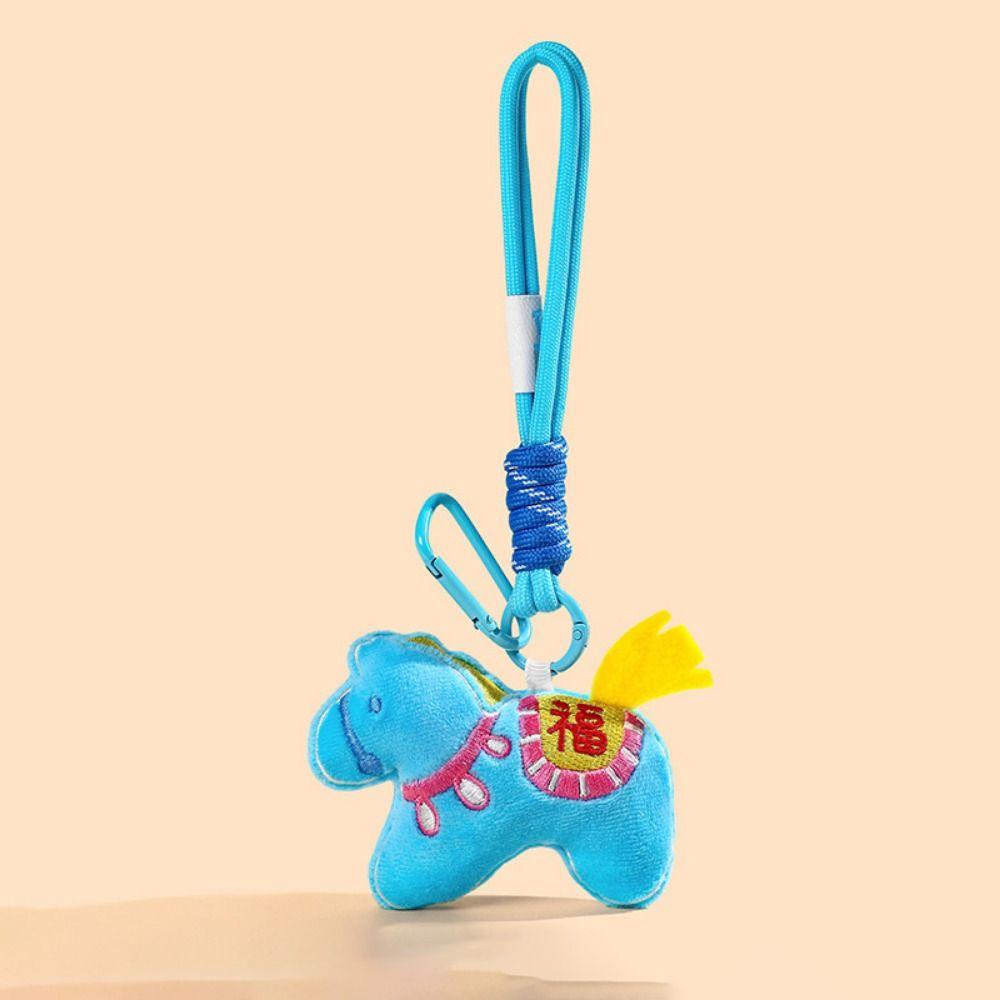 Hanging Decor Horse Year  Key Ring Stuffed Animal Pony Plush Pendant  Zodiac Celebration