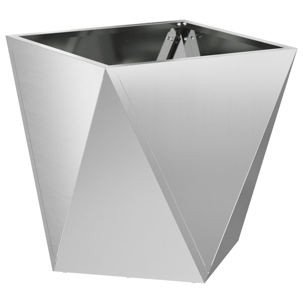Plant Pot Silver 40 X 40 X 40 Cm Galvanized Steel