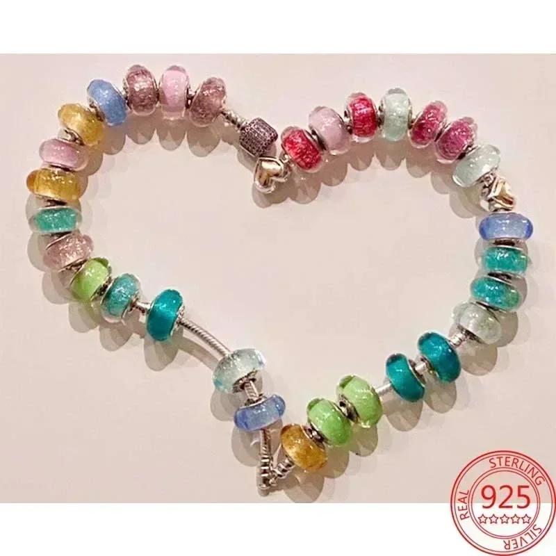 Colorful Murano Glass Beads Glass Ripple Charm Wavy Glass Bead Charms Fit Brand Bracelets Women Copper Jewelry Gift