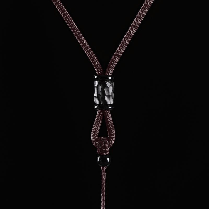 Hand-Woven Black Jadeite Gold Pendant Rope for Men & Women