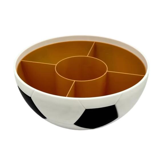 Football Snack Bowl with Large Capacity 5 Compartments Food