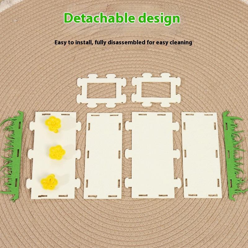 Removable Felt Flower Tunnel Hide Nest Hamster Passage Sugar Glider Hamster Golden Bear Pet Toy Indoor Small Pets Supplies