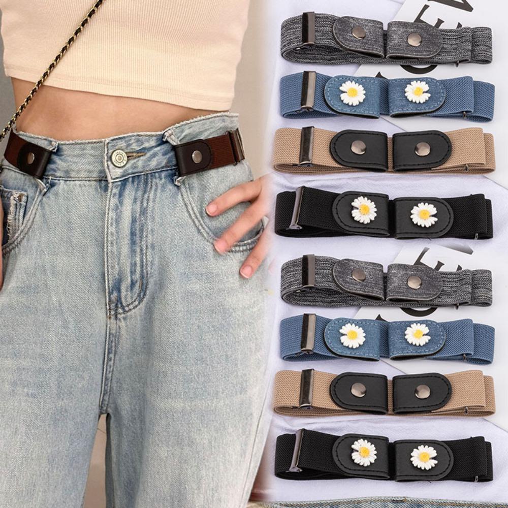 1Pcs Traceless Invisible Elastic Belt Women's Belt Jeans Pants Men's Elastic Belt