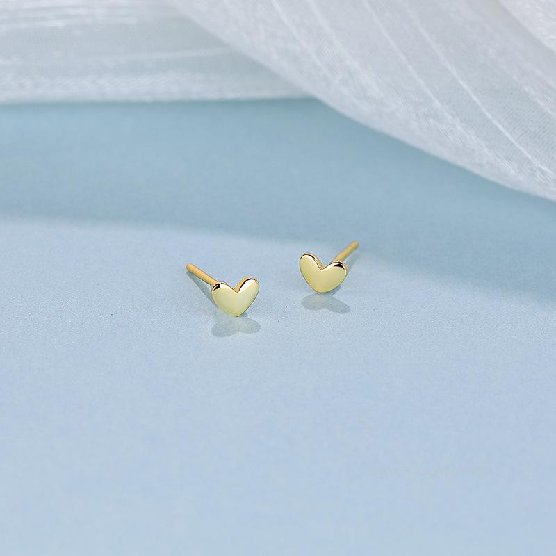 

Мини-серьги Love для женщин с универсальными глянцевыми ушными косточками, золотистые маленькие свежие серьги