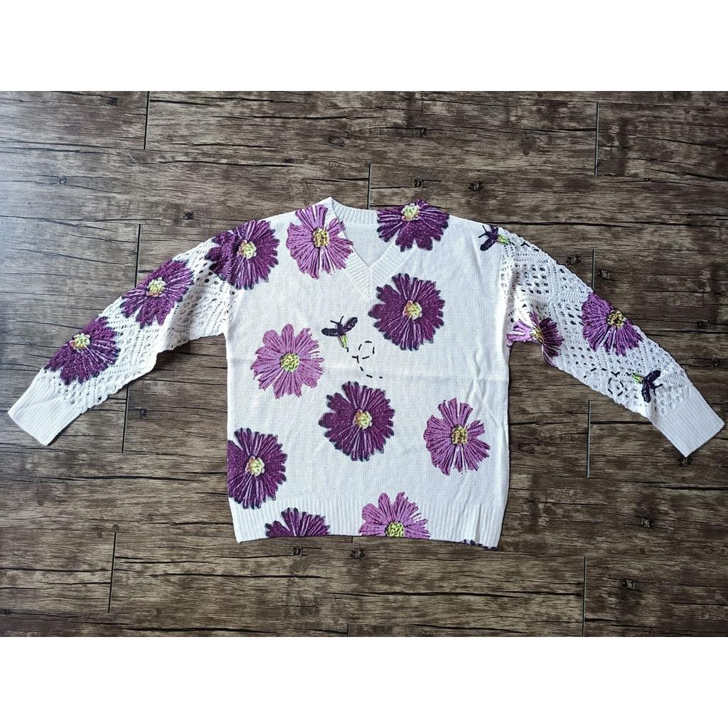 Elegant Autumn and Winter, Bohemian, Western-style Versatile Pullover V-neck Long Sleeved Women's Top, Trendy Women's Knitted Sweater