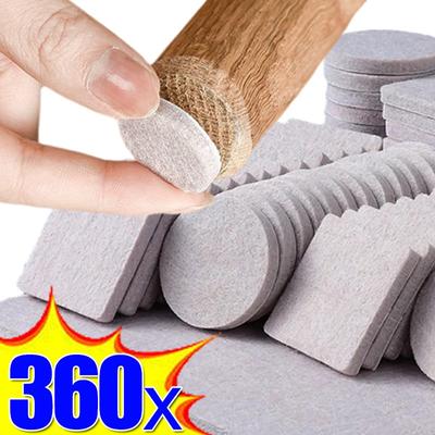 18/360 Peças Almofadas de Feltro para Pés de Cadeiras Redondas Quadradas Protetor de Chão Autoadesivo Almofada para Pés de Móveis e Mesas Amortecedor Antiderrapante Tapete para Móveis
