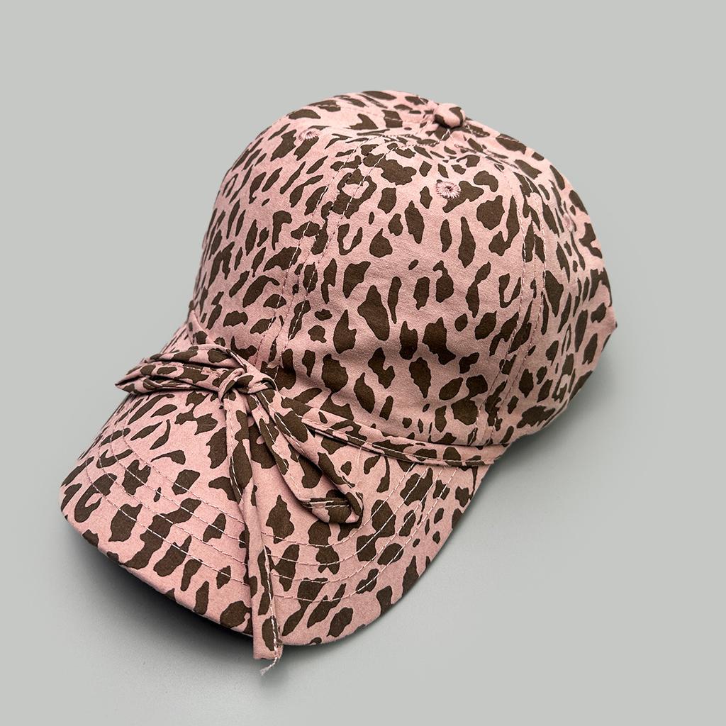 Spring And Summer Retro Leopard Print Bow Baseball Cap Women'S Sunshade Personality Niche Versatile Cap