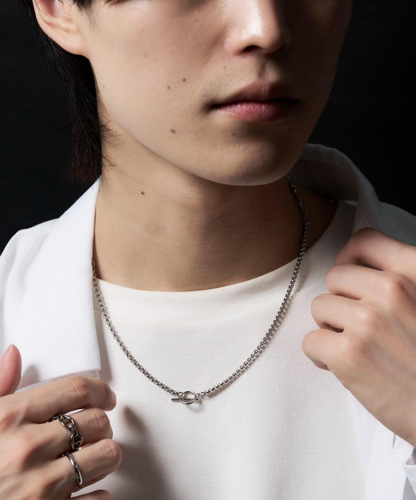 WEGO Unisexe Chaîne Fine Mix Simple Argent Motif Coréen 4 Collier, Accessoire, Cadeau, Homme, Style, F,