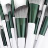 12 Green Cloud Makeup Brush Set Suitable for Beginners Easy To Apply Makeup Loose Powder Brush Foundation Brush Opposite Handle Beauty Tool