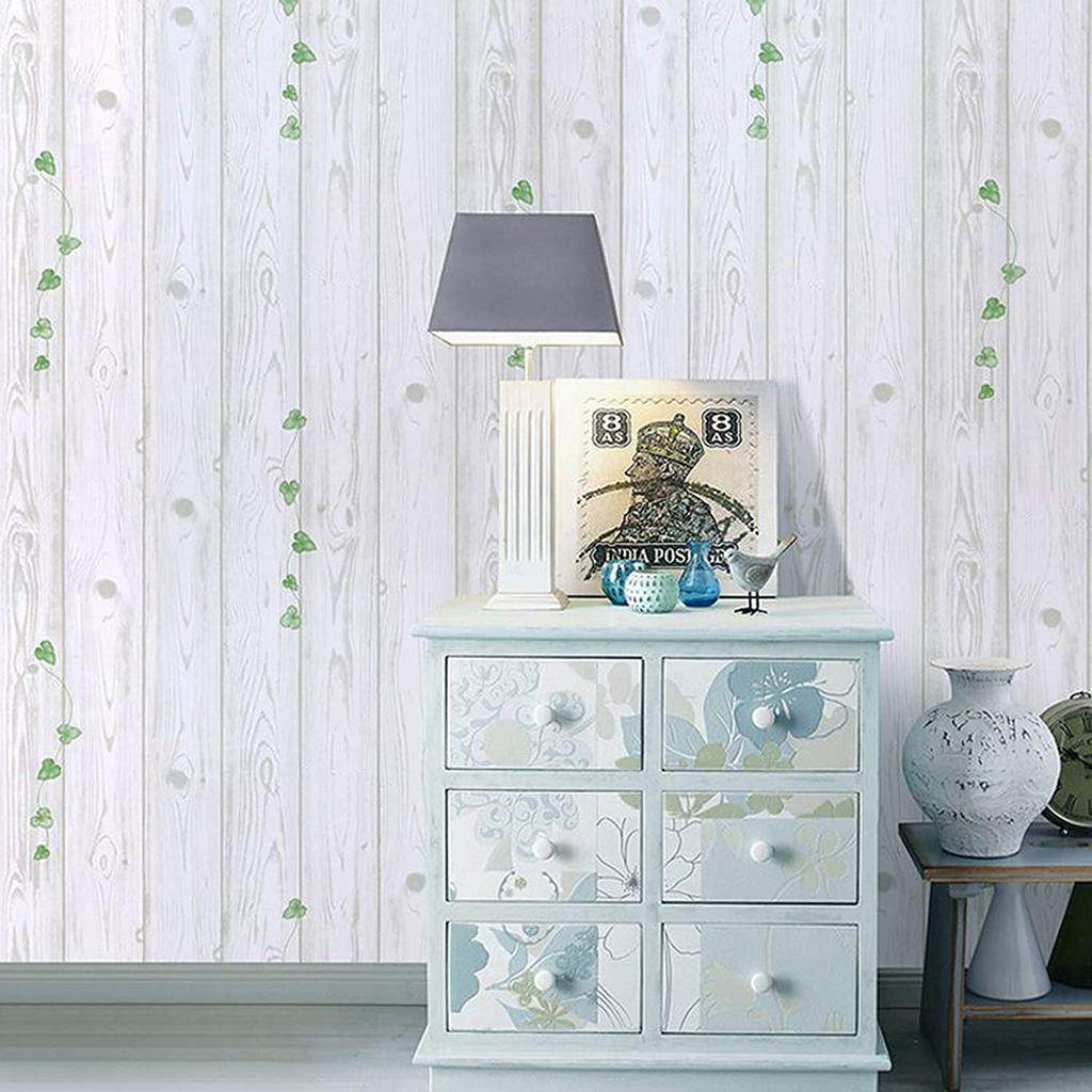 Holzmaserung Tapete Weiße Holzplanken Selbstklebend Abziehbar Wandpapier Entferbar Selbstklebend Used-Look Dekoratives Kontaktpapier