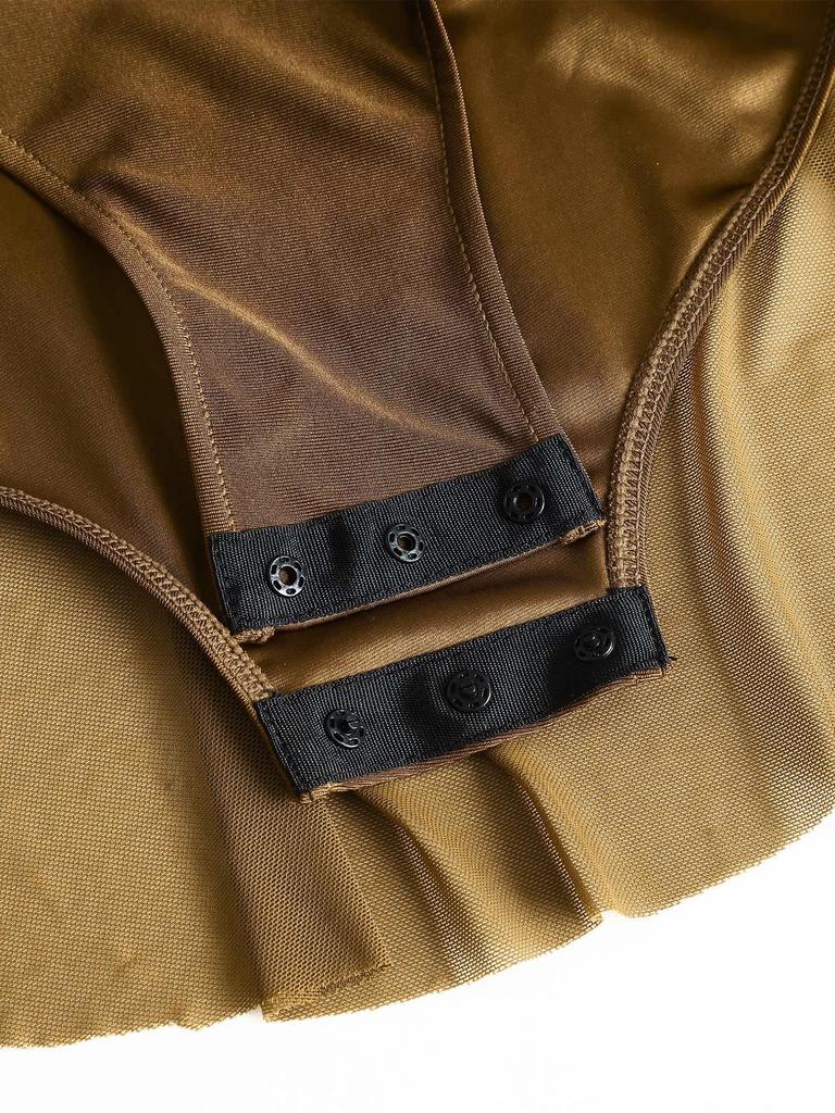 Girls Prehistoric Costume Leopard Print Dress with Built-in Briefs & Oversleeves Metallic Gloss for Performance