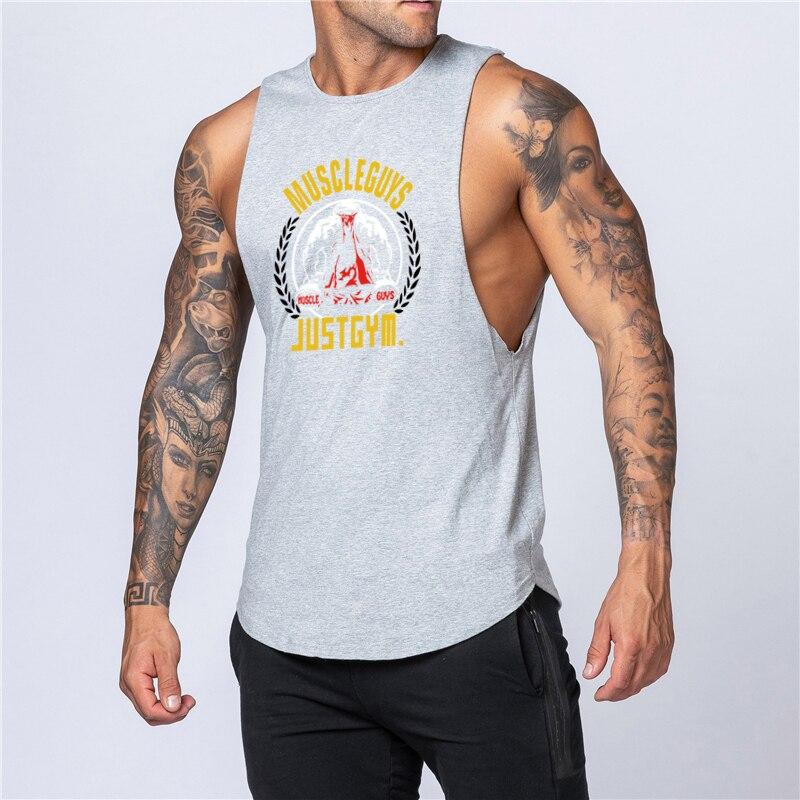 Muscleguys Summer Men's Loose Fitness Sleeveless Top Muscle Training Tank Top Men Gym Clothing High Quality