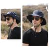 Men Outdoor Fishmernan Hat with Adjustable Windproof Fixed Strap Anti-UV Foldable Sunscreen Climbing Gardening Fishing Outdoor Travel Cap