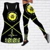 Bee Letter Print Yoga Outfit for Women Fashion Workout Leggings Fitness Sports Casual Yoga Pants