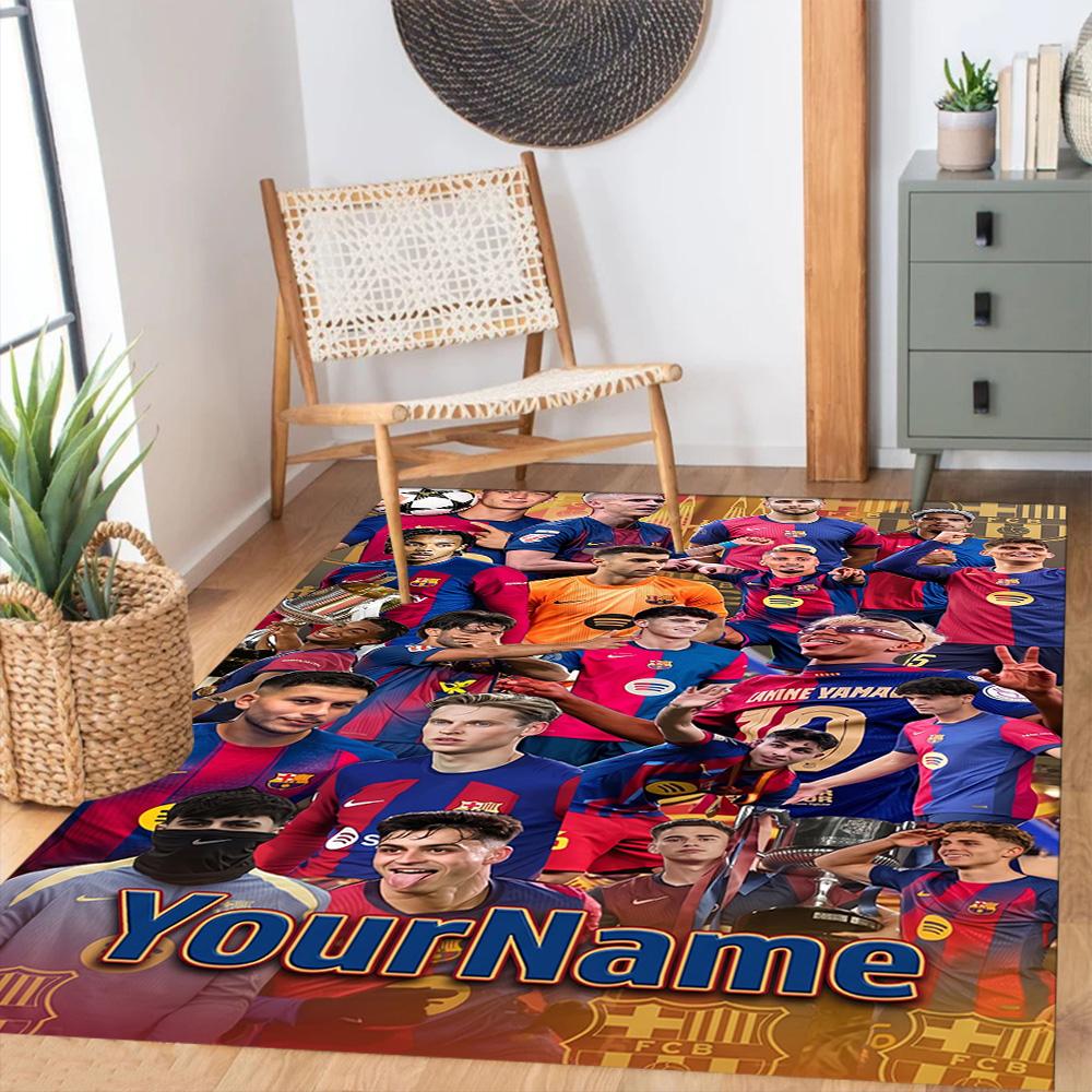 Fc Barcelona Personalized Name Floor Rug Office Rug Design for Study room Decorate room Kitchen Balcony Antislip Carpet Anime Office Decor