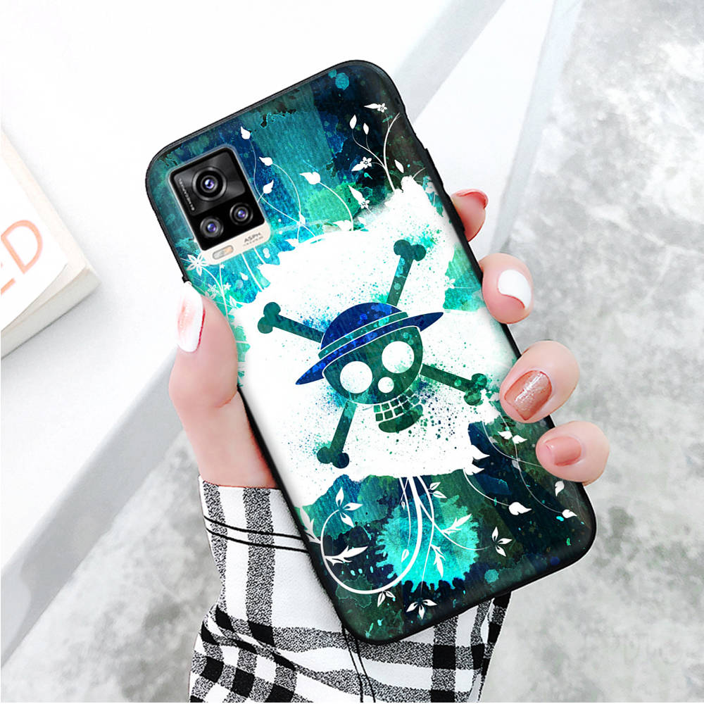 Schwarze Hülle für Xiaomi Redmi 13C Note 9 iPhone XR 7 8 14 15 11 12 13 X XS Pro Max Samsung A25 S23 S24 FE Ultra Plus One Piece Strohhut Piratenflagge