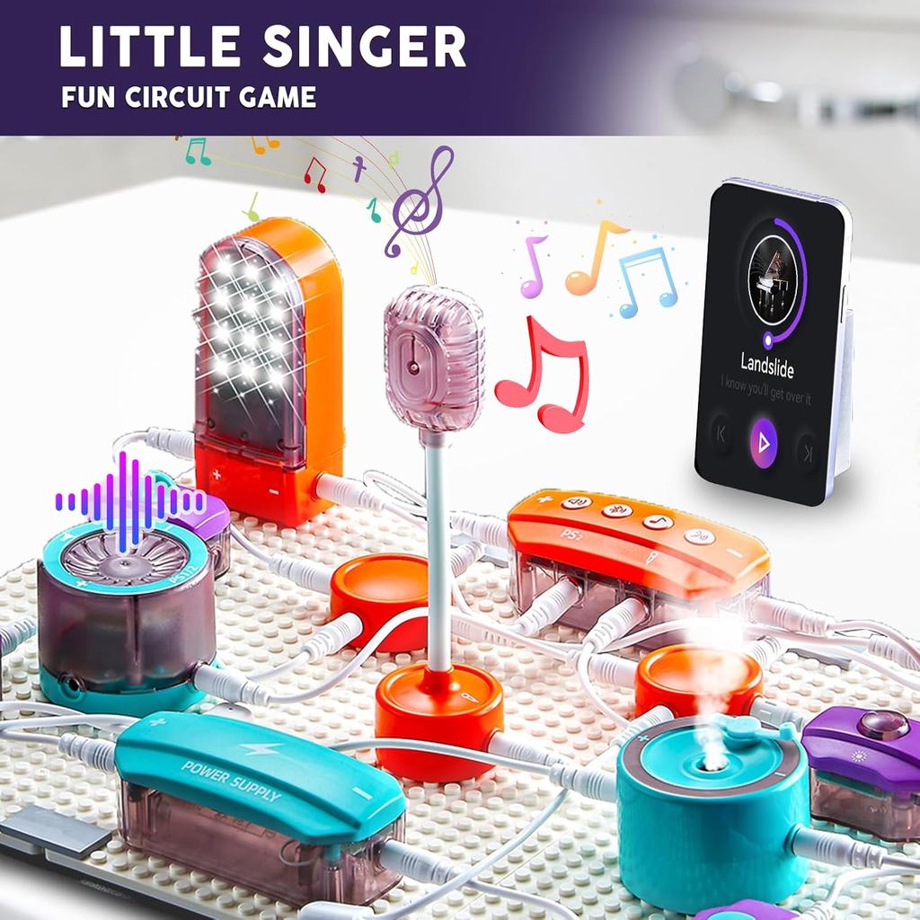 Wissenschaftlicher Schaltkreis für Kinder, 53-teiliges DIY Elektronik-Erkundungsset mit über 150 Projekten, Physik-Wissenschaftsexperimente Leiterplatte