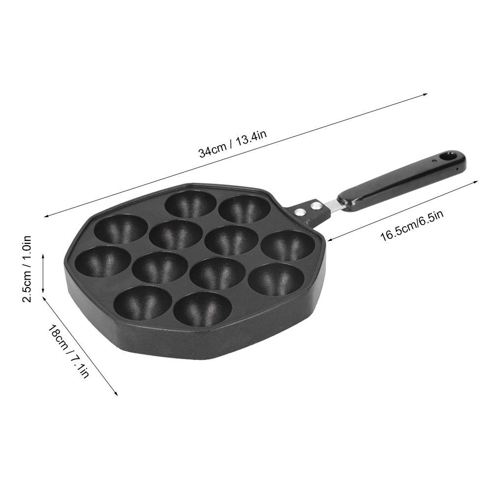 Takoyaki Pan 12 Cavities Takoyaki Maker Skillet Aluminum Alloy Nonstick Grill Pan Cooking Plate for Octopus Balls Pancake