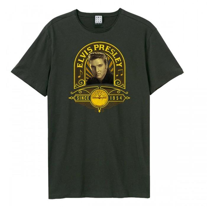 Amplified Unisex Adult Studio Portrait Sun Records & Elvis T-Shirt S charbon de bois