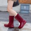 Water shoes rain shoes women's medium and high rain boots women's waterproof Japanese outer wear rubber shoes overshoes water boots