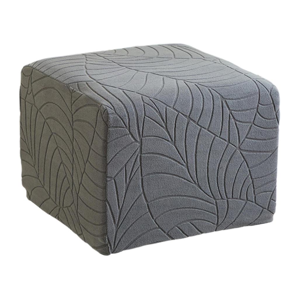 Stretch Ottoman Slipcover Polyester Elastic Footstool Protector Home Decor Cover for Living Room Stool
