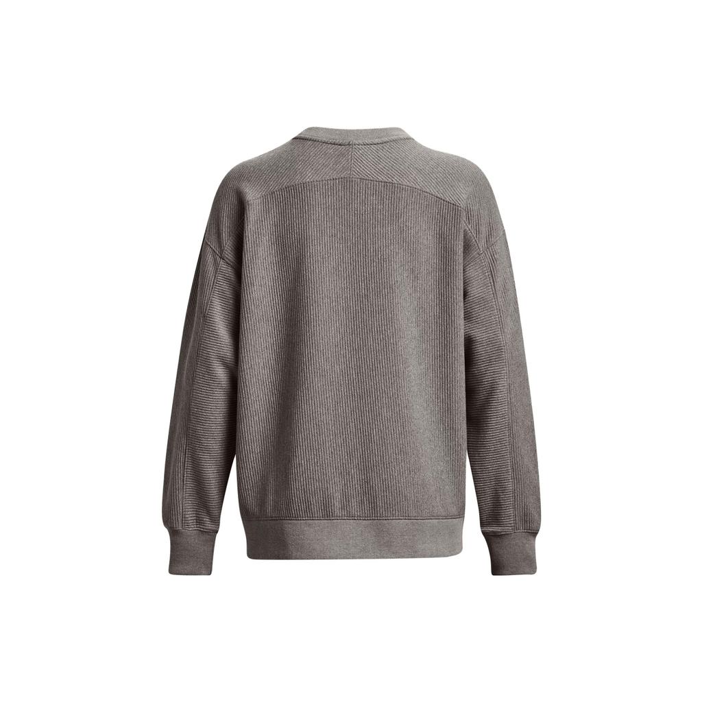 Under Armour Solid Color Crew Neck Pullover Long Sleeve Sweatshirt Women Sweatshirt Gray 1379773-294