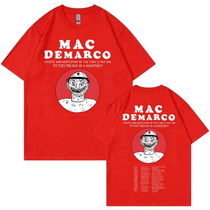 Singer Mac Demarco Law & Order Double Sided Print T-shirt Men Women Fashion Vintage Oversized Tshirt Men's Casual Cotton T Shirt