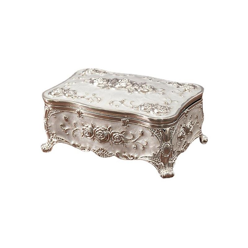 High Quality Zinc Alloy Jewelry Box With Delicate European Engraving Decorative Trinkets Box Ideal For Gift Giving