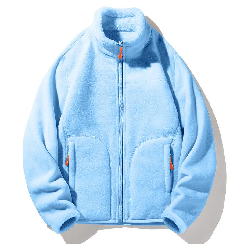 Double-sided Wearable Coral Fleece Jacket For Women Couple's Multi-color Top For Autumn/winter Sheep Fleece