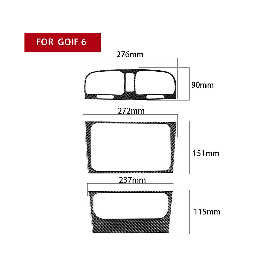 Pentru Volkswagen VW Golf 6 2008-2012 Fibră de carbon mașină Priza mijlocie AC CD Ajustare Autocolant decorativ Accesorii interioare auto