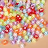 Acrylic Drip Oil Single Letter Flat Beads — Transparent DIY Bracelet Jewelry Accessories for Kids