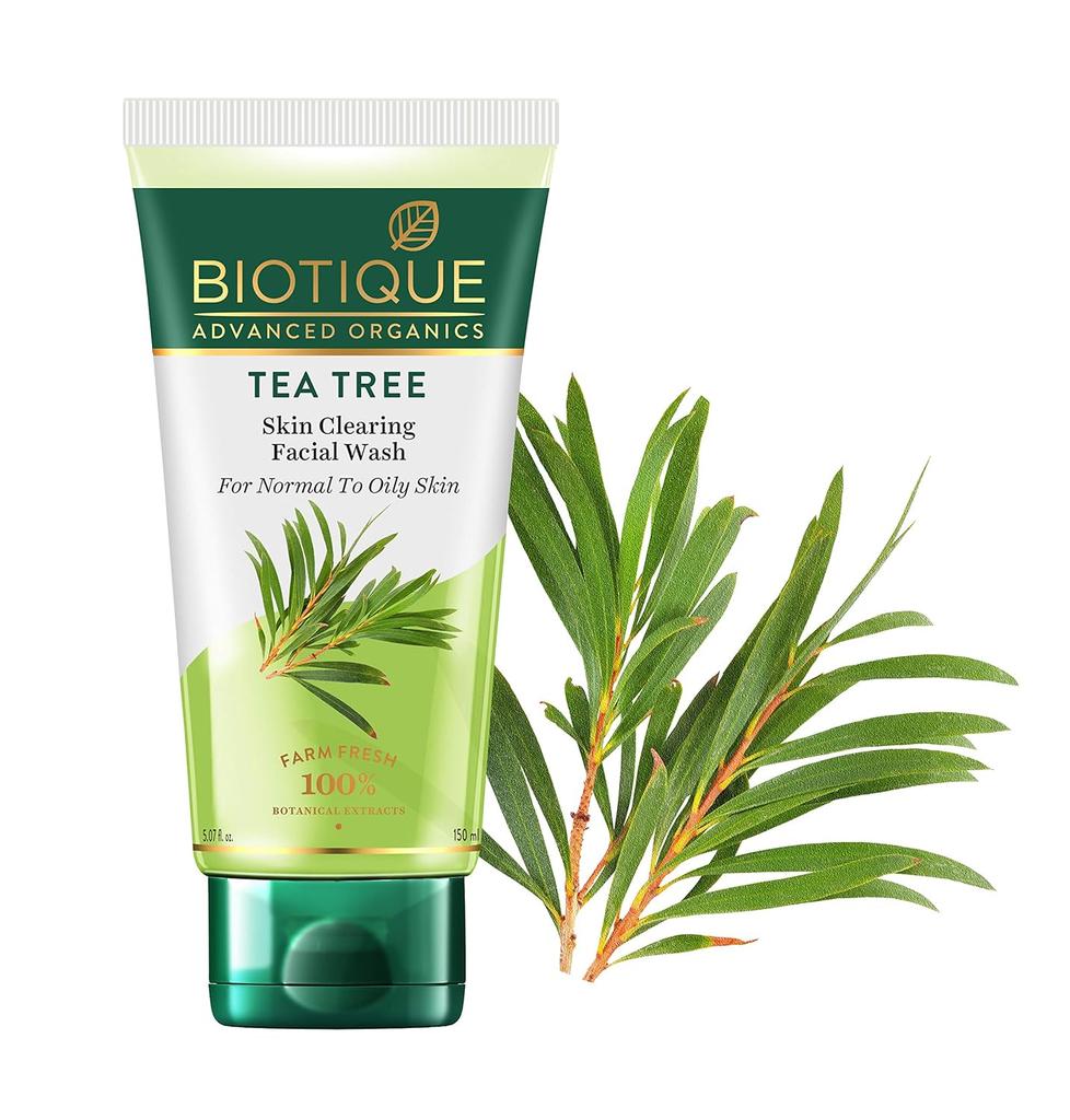 Biotique Tea Tree Face Wash 150ml For Acne & Oily Skin – Deep Cleansing, Paraben Free, SLS Free, Redness Relief
