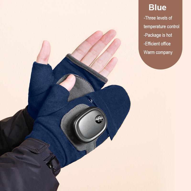 Heated Gloves Hand Warmer Gloves Waterproof USB Rechargeable Winter Gloves with Three Gears Windproof Full-Finger Glove