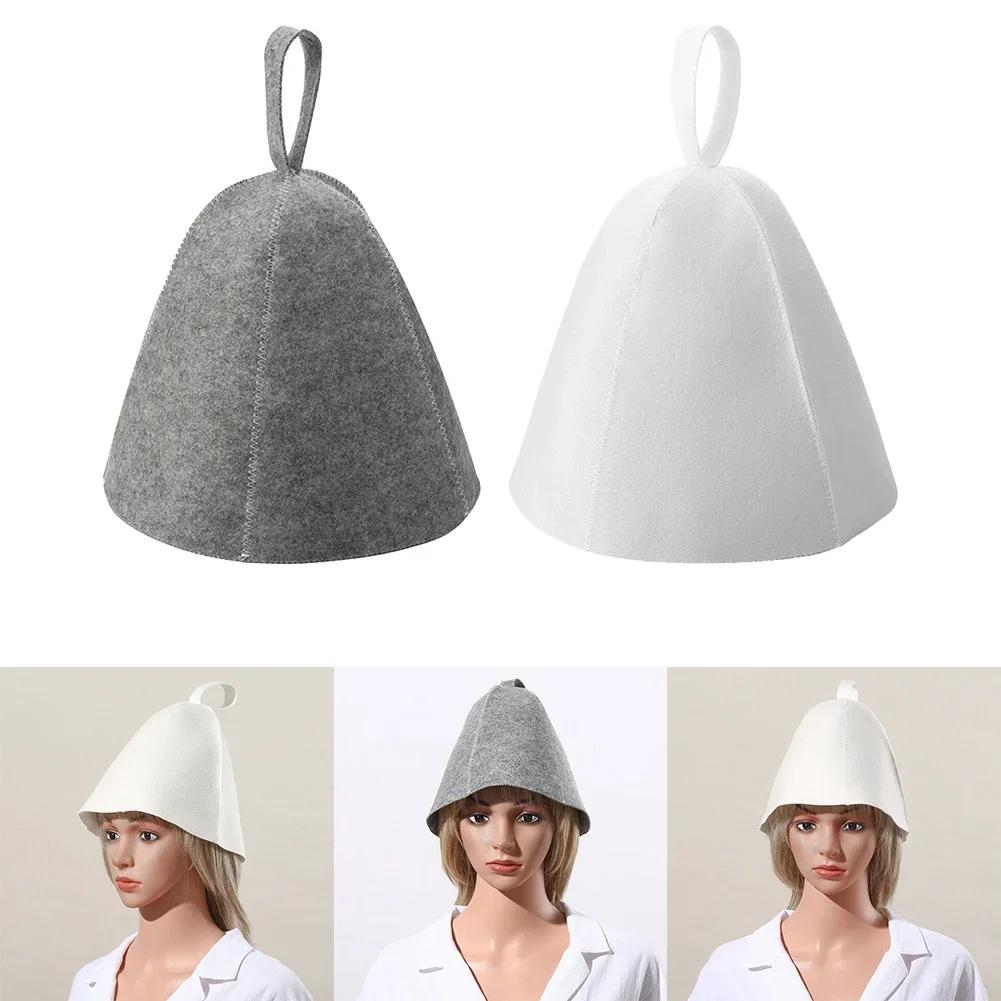 Heat Protection Sauna Hat Russian Bath Hat For Bathroom Thicken Wool Felt Shower Cap Hair Turban Lain Felt Hat For Steam Room
