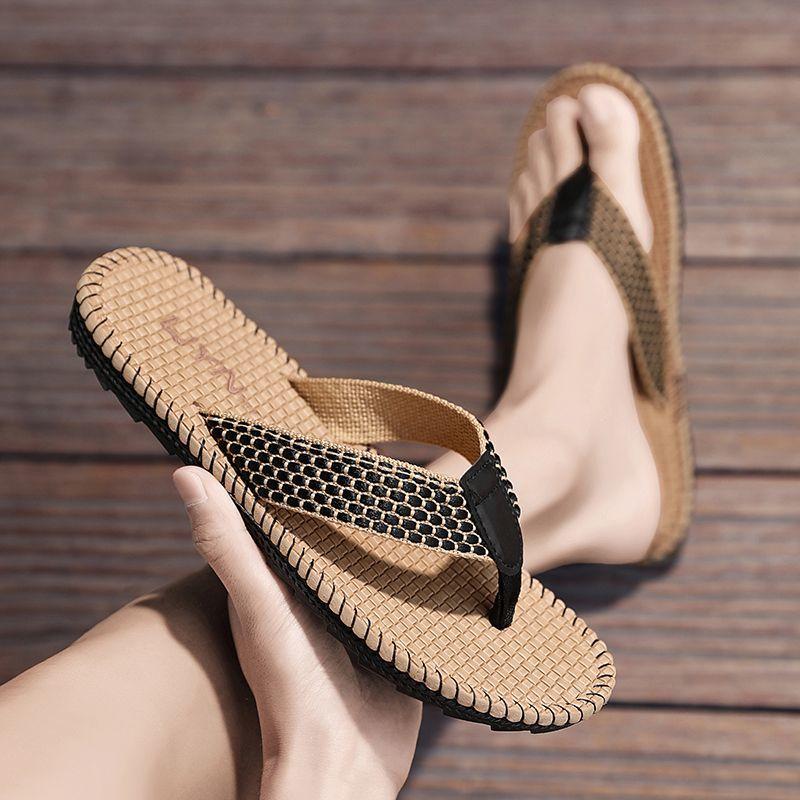 WTEMPO Sommer Herren Flip-Flops Persönlichkeit Leichte Outdoor Weiche Sohlen Rutschen Rutschfeste Indoor Slipper Strandschuhe