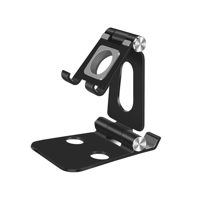 Top Seller Portable Foldable Aluminum Phone Holder Stand with Flexible Adjustment for Desktop and Car Dashboard Use Insert чёрный