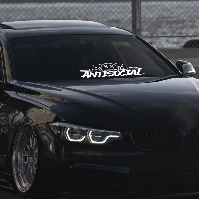 JDM rear window car decal windshield sticker banner rocker side rear window antisocial night runner accessories modification