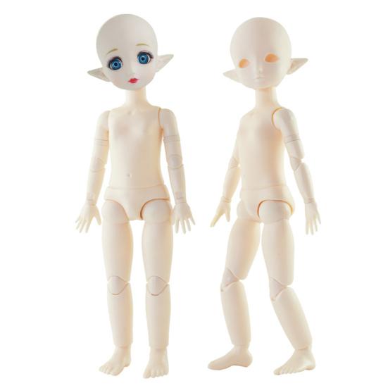 Chubby Elf Doll 30cm 22-Joint White Body Elf Doll for Customization Photography DIY Plastic Articulated Jointed Elf Toy for Collectors & Kids Role