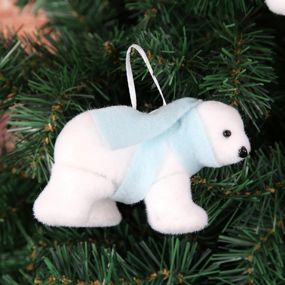 Christmas Decoration 2pcs/pack Scarf White Bear Home Decoration Accessories Christmas Pendant Christmas Gifts For Children