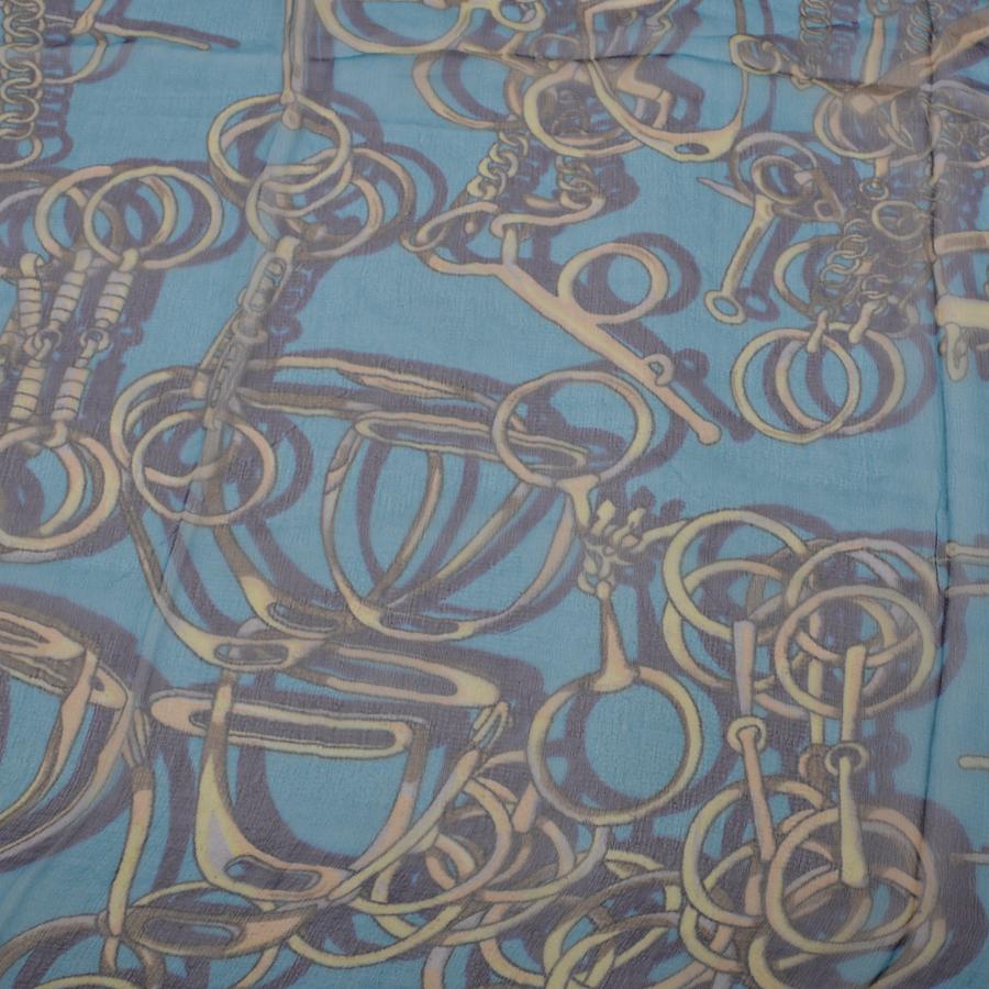 Fall Winter Blue Silk Scarf Shawl Printed Fashion Women Brand Long Scarves New Spring Chain Design Ladies Neck Scarf