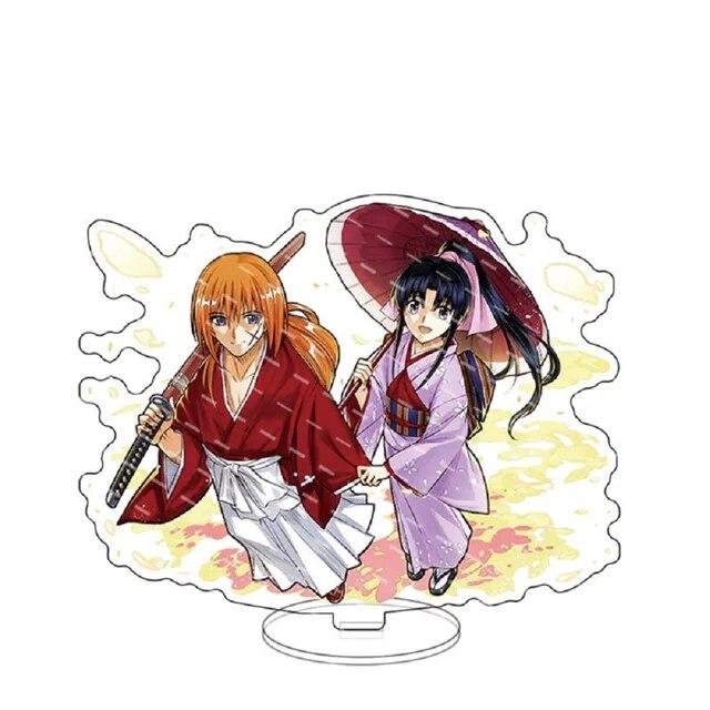 Anime Rurouni Kenshin Stand Action Figure HIMURA KENSHIN Tomoe Yukishiro Acrylic Standing Model Plate Holder Cosplay Collection