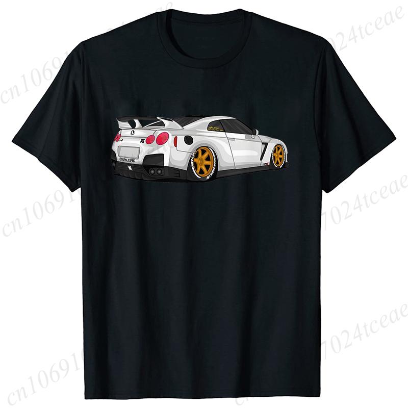 New Fashion Tees Shirt Short Sleeve Men Women Clothing Crewneck Loose Tops Japanese Car Drift Race Car R35 Graphics T-shirts
