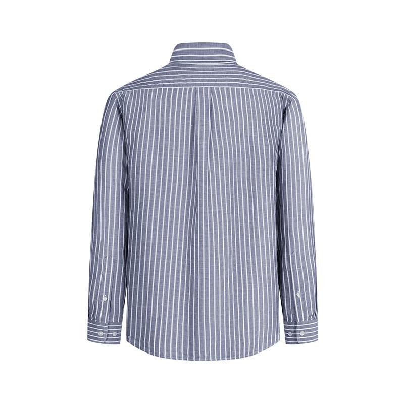 Navigare Men's 2026 Striped Long Sleeve Linen Blend Shirt
