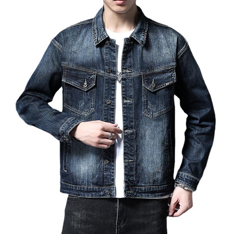 2024 Autumn New European And American Style Men'S Denim Jacket Top Casual Versatile Jacket